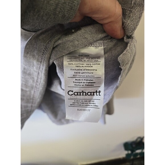 Carhartt Mock Neck Long Sleeve T Shirt Gray Minimalist Workwear XL - Picture 4 of 9
